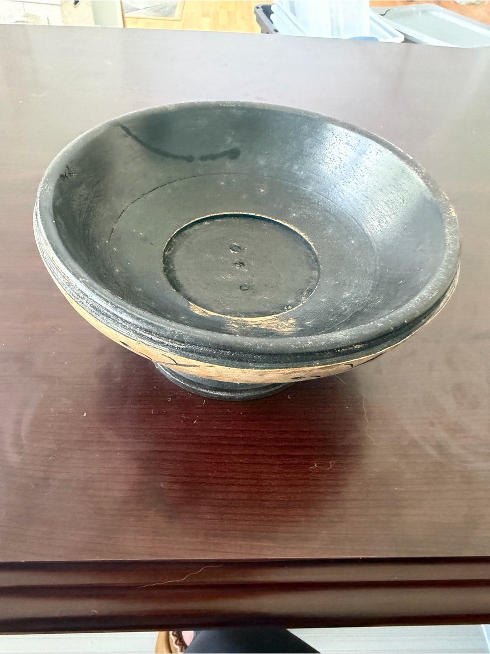 Artisan Wood Black and Brown Decorative Bowl